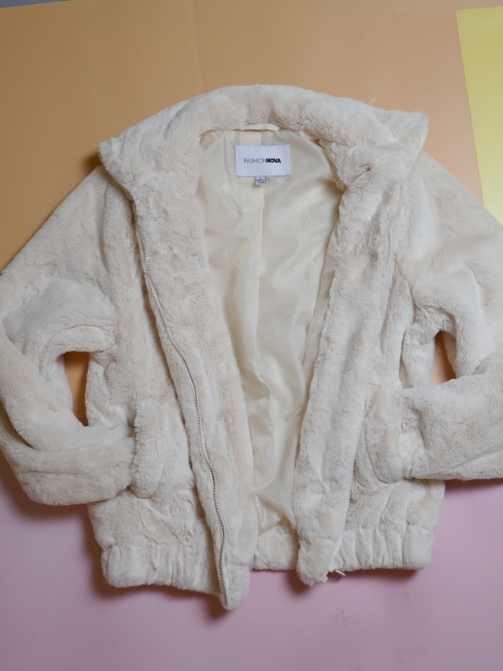 Fashion Nova Fuzzy Sweater Crewneck zip up